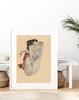 Art Print | "Crouching Nude in Shoes and Black Stocking" by Egon Schiele