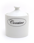 White container with 'Cocaine' label on a white background