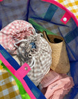 Mesh Contrast Beach Bag