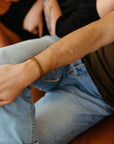 Shirin Bracelet | Greek Ceramic Beads and 14k Gold-fill on Leather
