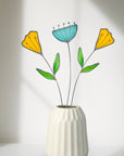 Stained Glass | Mod Blue Flowers
