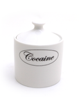 White container with 'Cocaine' text on a white background
