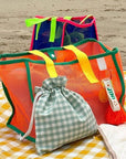 Mesh Contrast Beach Bag