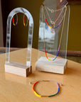 Pride Anklet | Rainbow Beaded 14k Gold-Filled or Sterling Silver