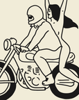 Celebrate adventure, freedom, and a love of the open road with this unframed art print. Featuring a motorcycle, a six-pack, and a sketchy, hand-drawn style, this minimal retro piece brings effortless cool and whimsy to any space. Perfect as motorcycle-themed decor or vintage-inspired wall art, it adds a fun, free-spirited touch to your home.