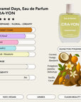 Caramel Days Eau de Parfum 10ml by CRA-YON. A warm, creamy fragrance with citrus, coconut, vanilla, and cacao. Travel-friendly, vegan, cruelty-free scent.