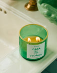 Inspired by Casa Polanco’s calm elegance with fresh linen, lush greenery, verbena, key lime, violet, and basil. Hand-painted jar designed to be re-loved and reused.