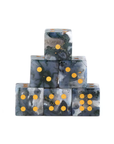 Roll with a little extra magic. These crystal dice are carved from natural gemstones and finished with engraved gold numbers, turning a classic game piece into something truly special. Each one features its own unique colors and patterns, so no two are exactly alike. Whether you’re upgrading game night or picking out a thoughtful gift, this is a small detail that makes a big impression. Available in Indian Agate, Clear Quartz, Tiger Eye, and Green Aventurine.