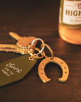 Lucky Horseshoe Bottle Opener Keychain | Brass or Steel
