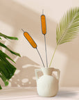 Handcrafted stained glass cattail stem for lasting, colorful home decor. Mix and match with other stems for a custom, everlasting floral arrangement.