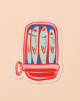 Sardine vinyl sticker for foodies and trend lovers. Waterproof, dishwasher safe, and perfect for water bottles, notebooks, and more. Made in the USA.
