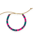 Shirin Bracelet | Greek Ceramic Beads and 14k Gold-fill on Leather