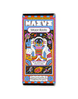 Colorful packaging of Maeve Moon Rocks chocolate bar with astronaut design on a white background