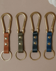 Tuxedo Carabiner Keychain | Leather and Solid Brass