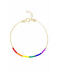 Pride Anklet | Rainbow Beaded 14k Gold-Filled or Sterling Silver