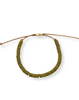 Shirin Bracelet | Greek Ceramic Beads and 14k Gold-fill on Leather