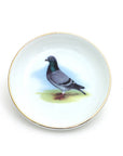 Decorative plate with a pigeon illustration on a white background