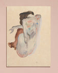 Art Print | "Crouching Nude in Shoes and Black Stocking" by Egon Schiele