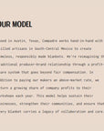 Compadre text graphic titled Our Model about working with artisans in South-Central Mexico