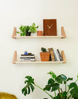 Affirm Shelf | Whitewood and Leather Straps