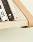 Affirm Shelf | Whitewood and Leather Straps