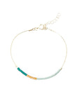 Dusk Anklet | Glass beads on 14k gold-fill