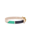 Now you can customize our Willis Eastwood pet line by choosing your paint colors! Choose the perfect colors to reflect your pet's style! For the toughest little guy or the biggest softie, the Willis collar brings colorful personality to a classic leather design for your pet. Natural leather collar features 5 holes for the perfect fit. Finished with brass hardware and your choice of color block.