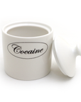 White container with 'Cocaine' label on a white background