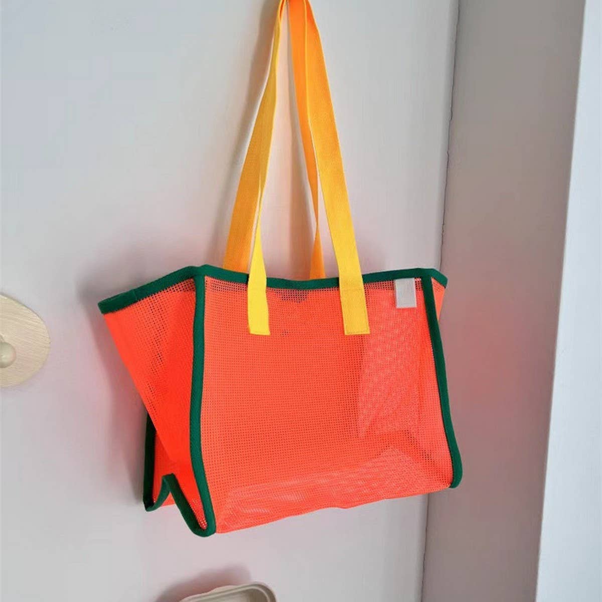 Mesh Contrast Beach Bag