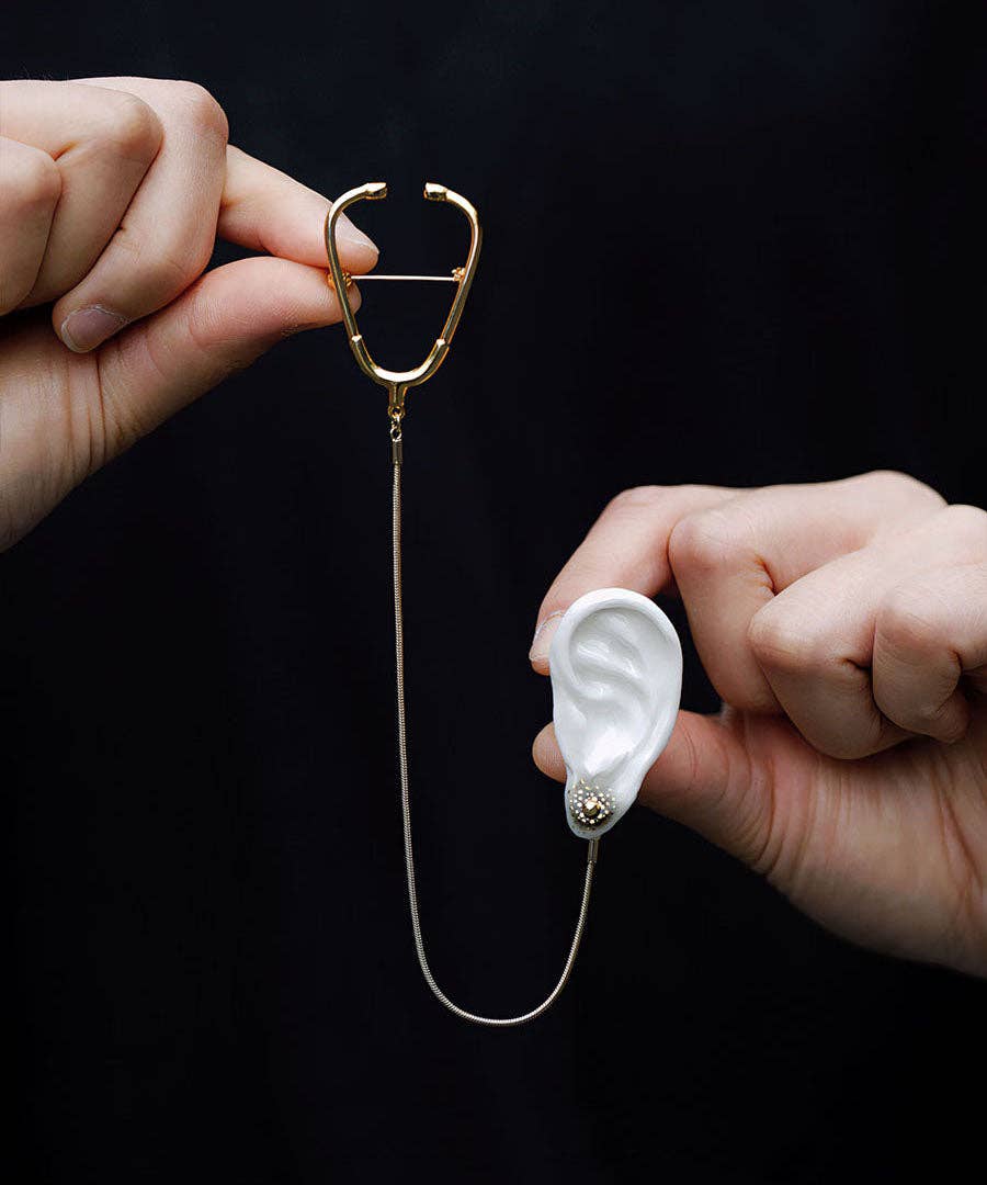 Ceramic Brooch | Stethoscope Pin