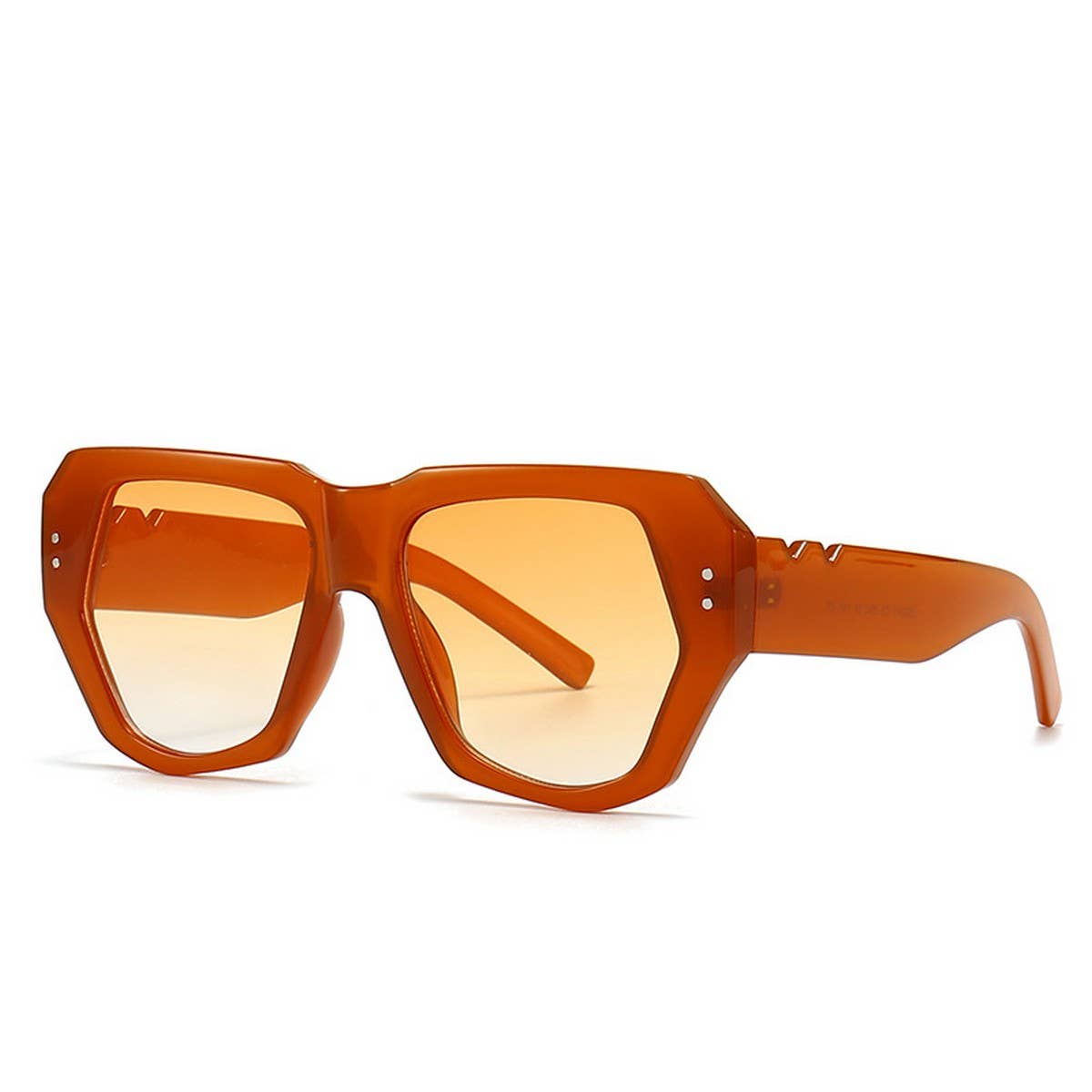 Orange sunglasses with a white background