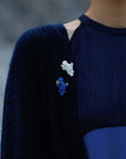 Ceramic Brooch | Blue Cloud Cradle Pin