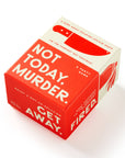 Not Today, Murder game box shown at an angle