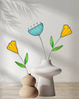 Stained Glass | Mod Blue Flowers