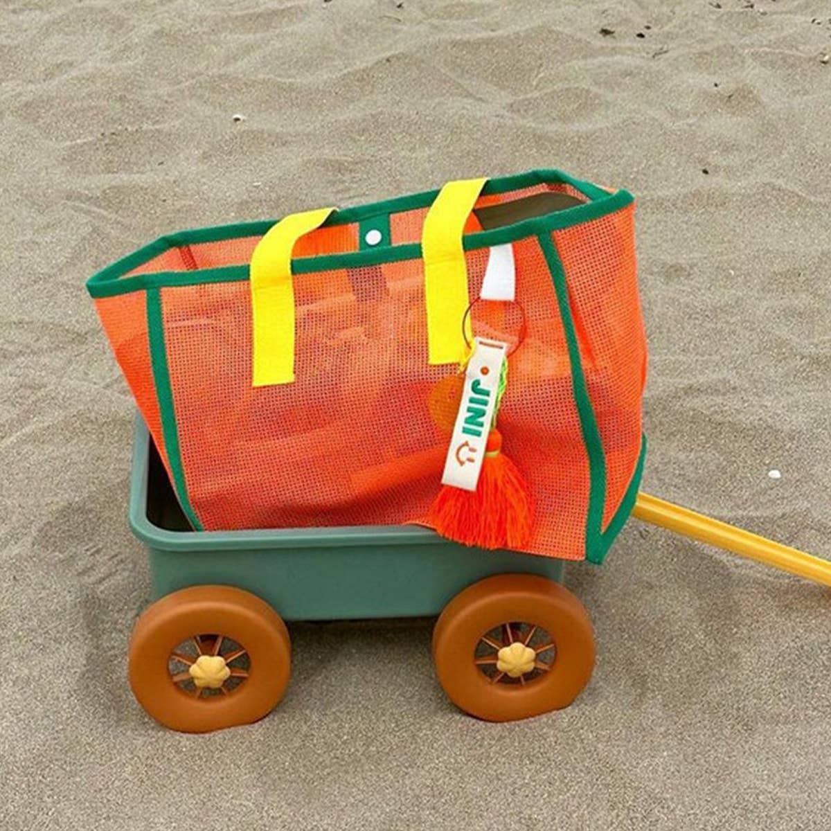 Mesh Contrast Beach Bag