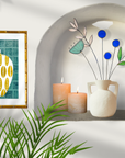 Stained Glass | Mod Blue Flowers
