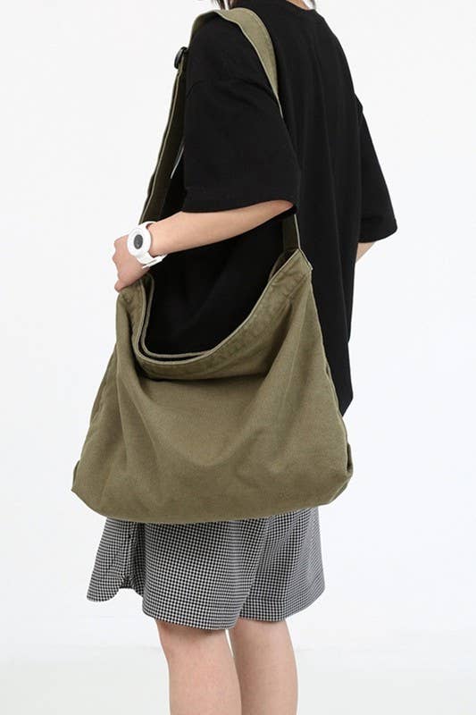 Large Crossbody Canvas Shoulder Bag