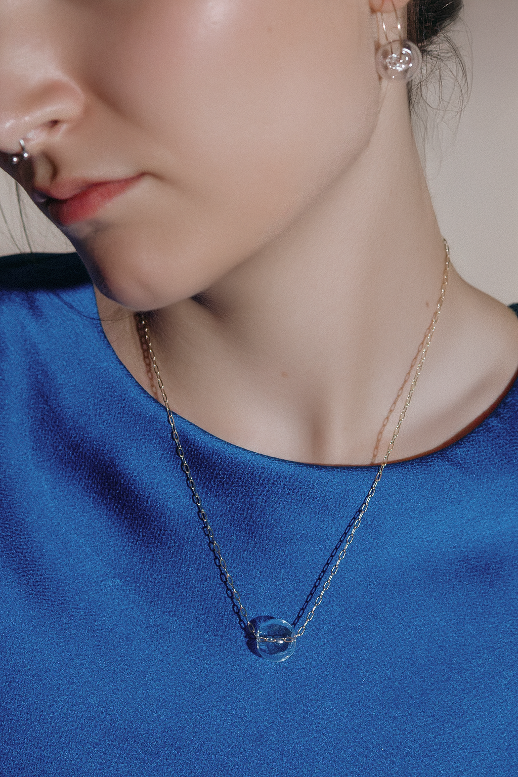 Mar Pendant Necklace | Blown Glass &amp; 14k Gold Fill
