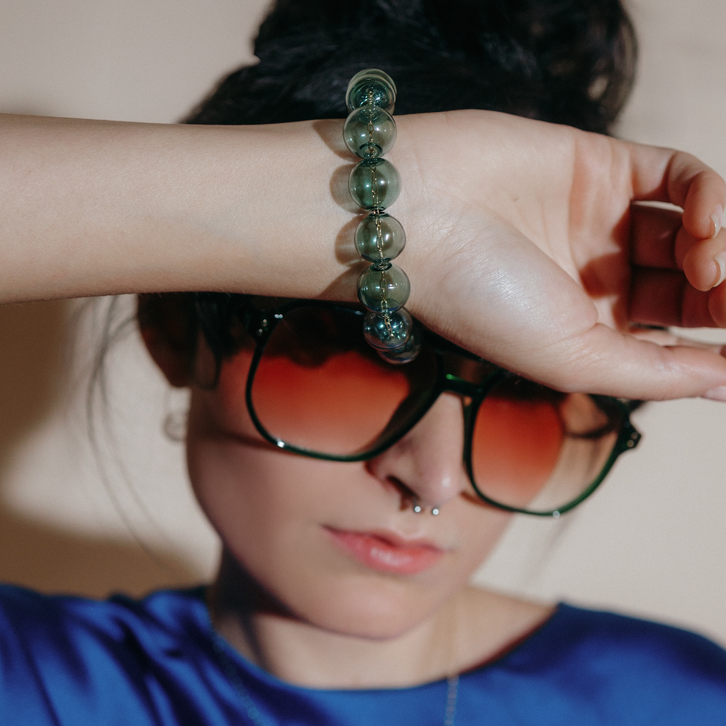 Òkun Bubble Bracelet | Blown Glass &amp; 14k Gold Fill