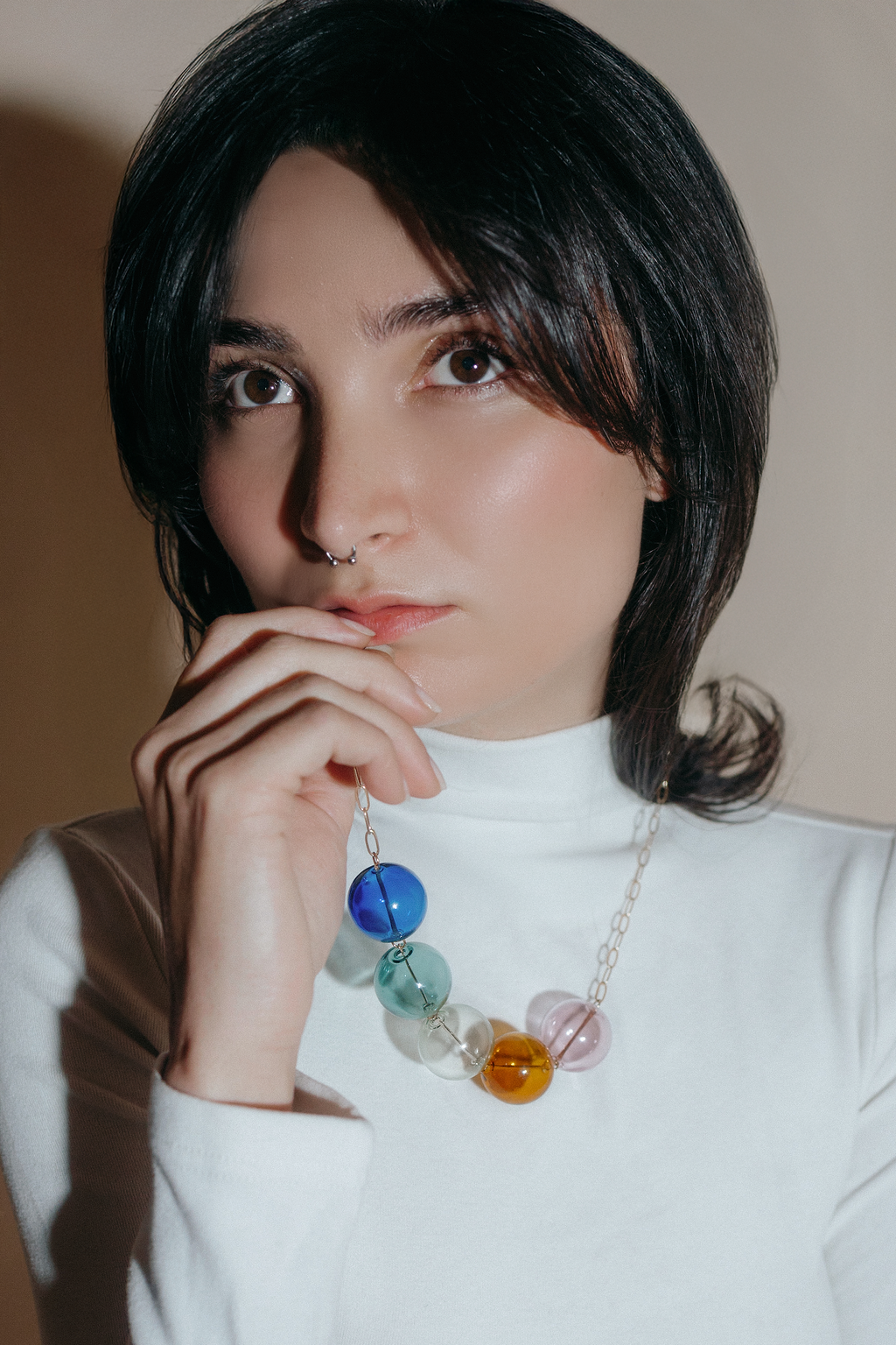 Jūra Statement Necklace | Blown Glass Spheres &amp; 14k Gold-fill
