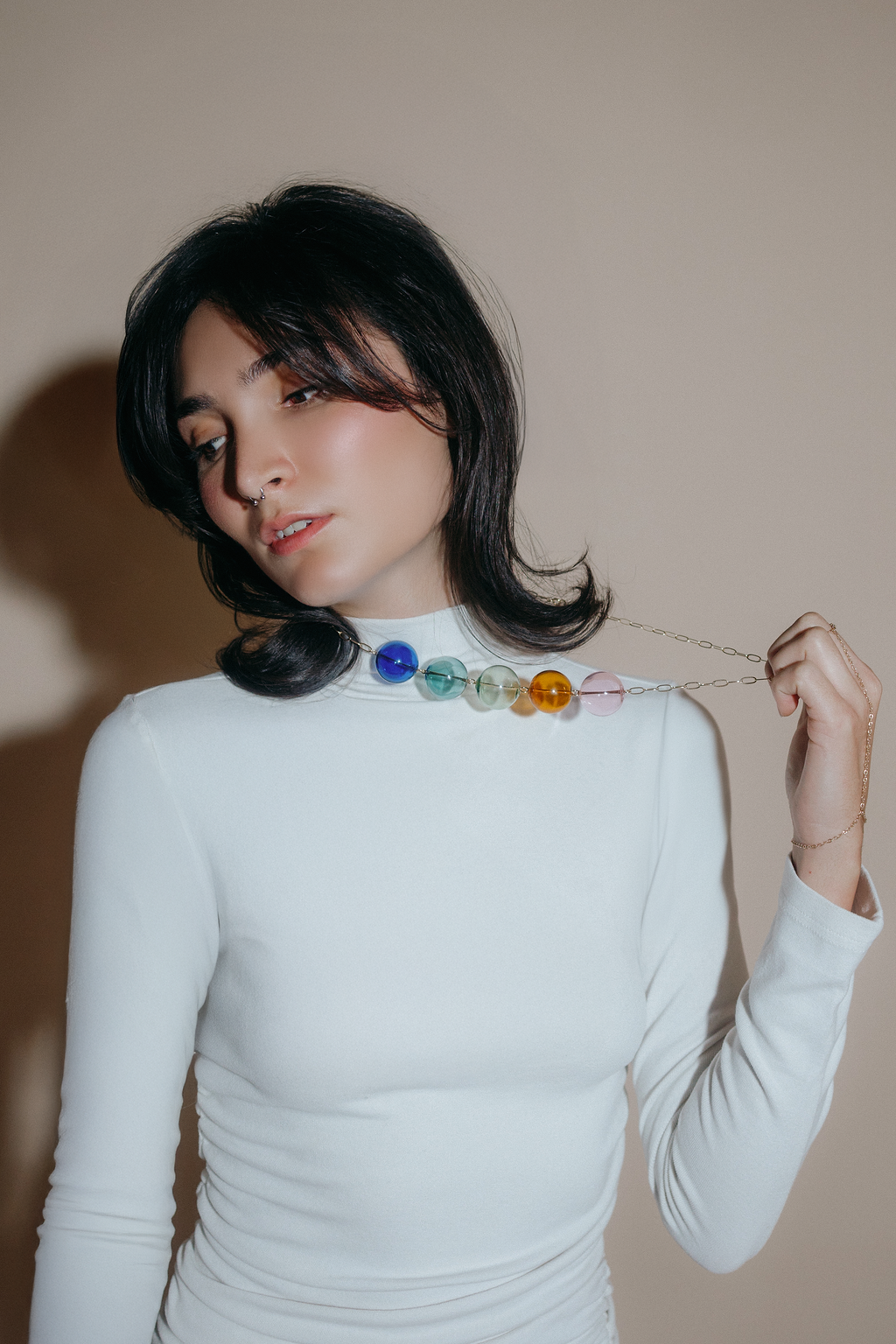 Jūra Statement Necklace | Blown Glass Spheres &amp; 14k Gold-fill