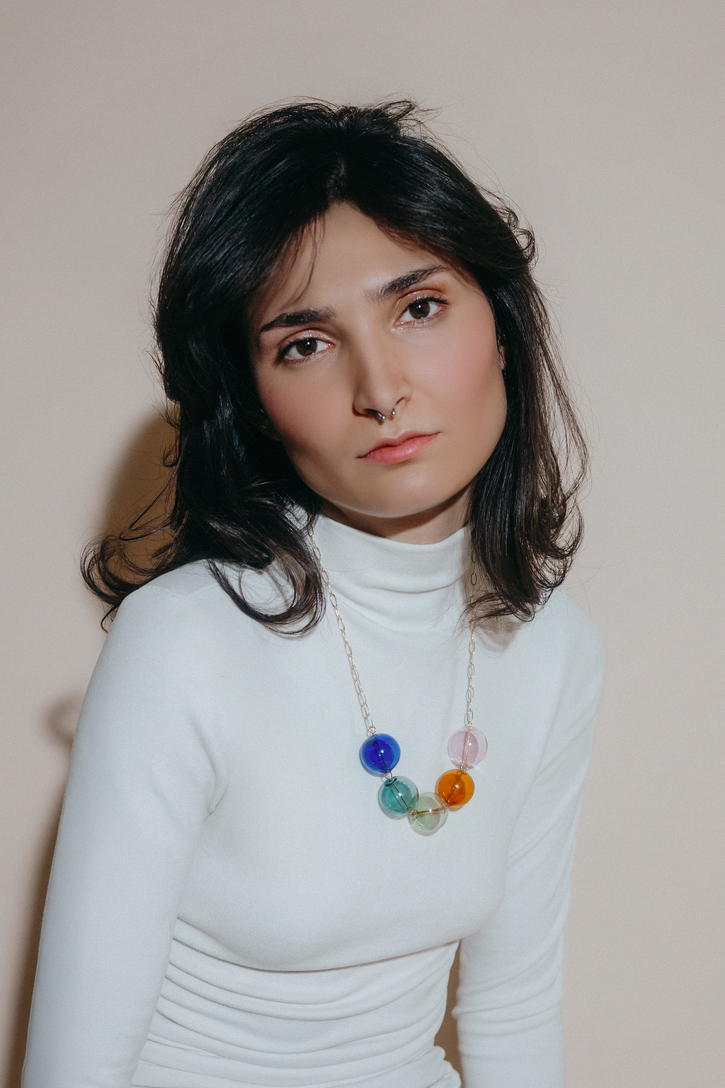 Jūra Statement Necklace | Blown Glass Spheres &amp; 14k Gold-fill