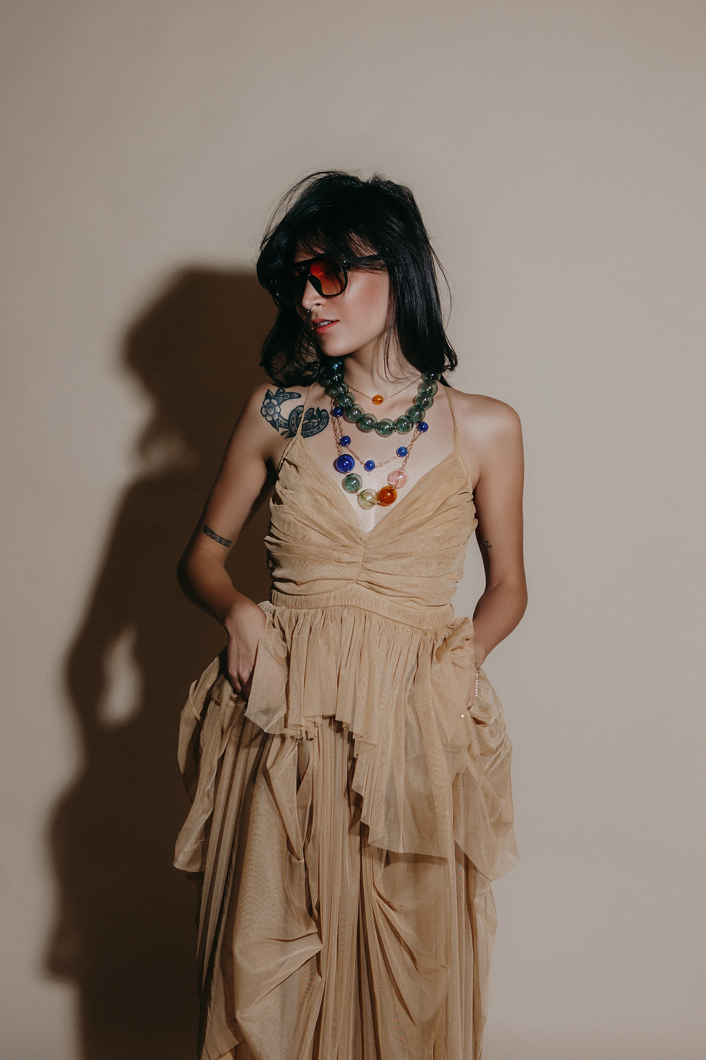 Jūra Statement Necklace | Blown Glass Spheres &amp; 14k Gold-fill