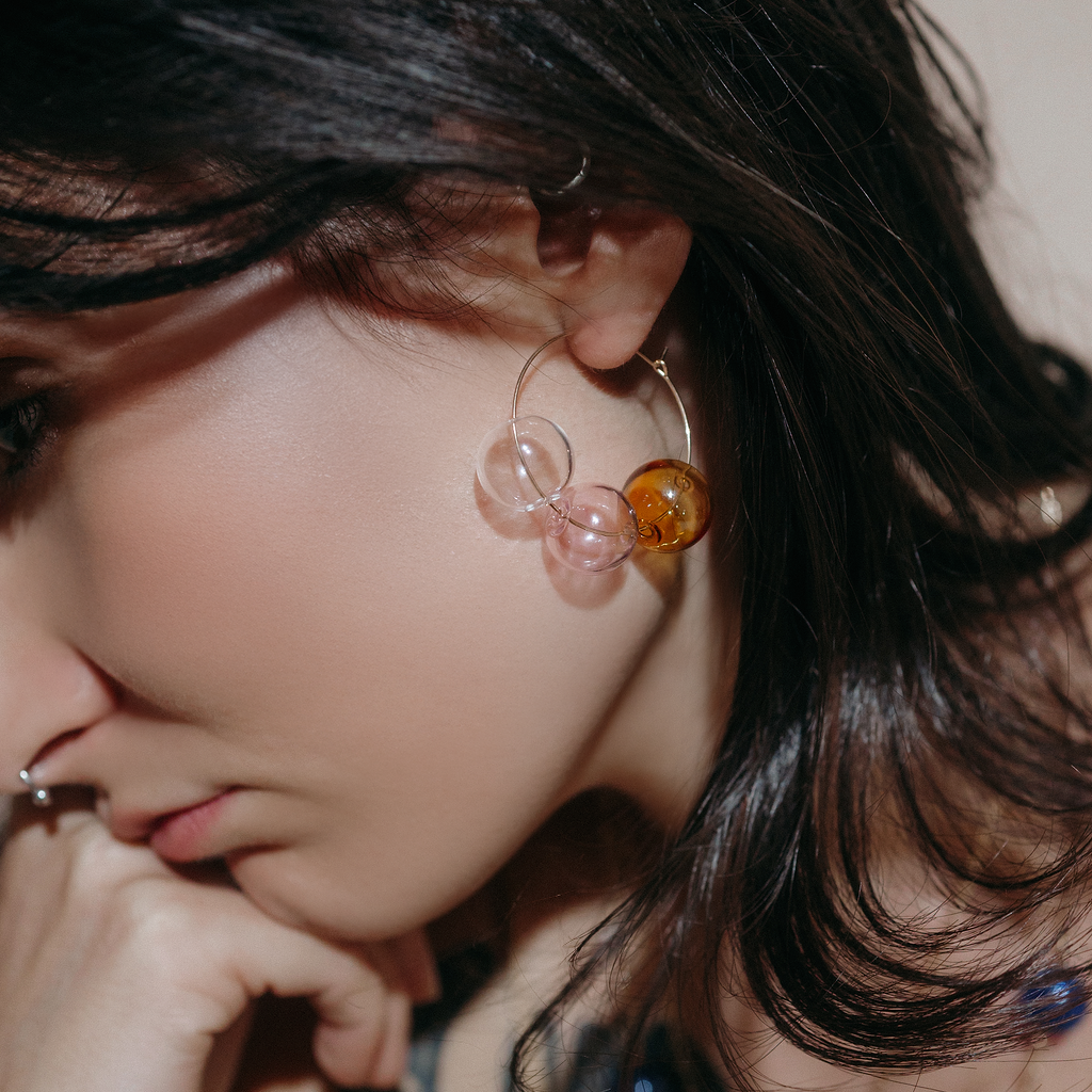 Vari Hoop Earrings | Blown Glass &amp; 14k Gold Fill