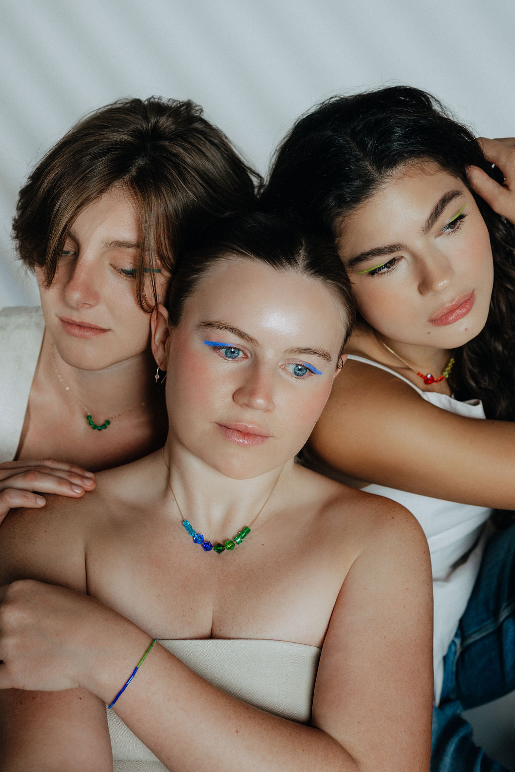 Beaded Silk Bracelet Friendship Collection | Spark: Red and Chartreuse