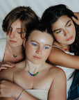 Beaded Silk Bracelet Friendship Collection | Spark: Red and Chartreuse
