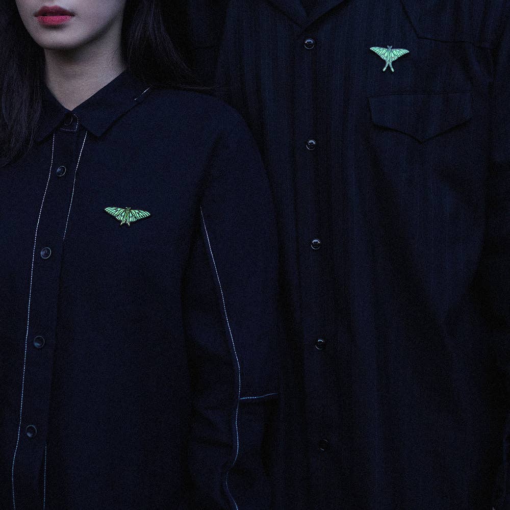 Enamel Pin | Glow-in-the-Dark Spanish Moon Moth