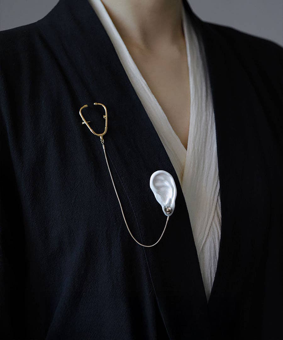 Ceramic Brooch | Stethoscope Pin