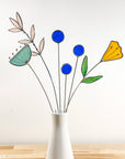 Stained Glass | Mod Blue Flowers