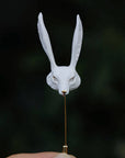 Ceramic Brooch | White Fox Pin